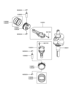 Kawasaki Fr691v-As05 Piston And Crankshaft Diagram and Parts List for Z-FORCES54 (17AI5GHC-17AI5GHC010)(2012) Cub Cadet Lawn Tractor